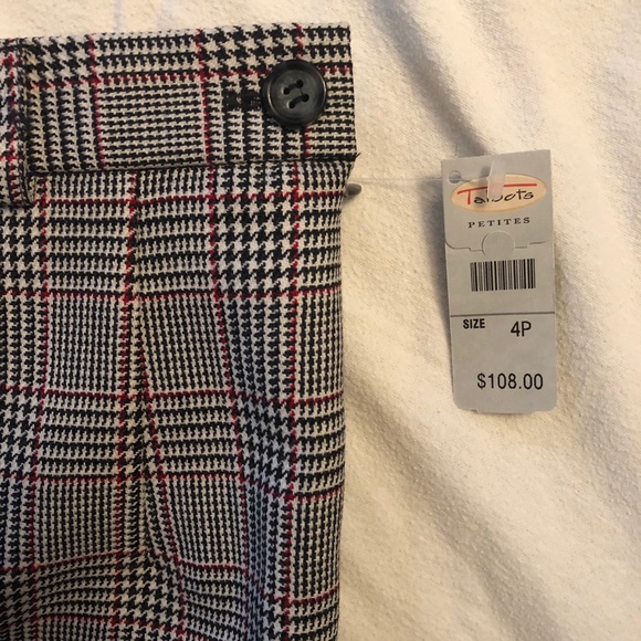 NWT TALBOTS 100% Wool Plaid Trousers 4P - Picture 5 of 7
